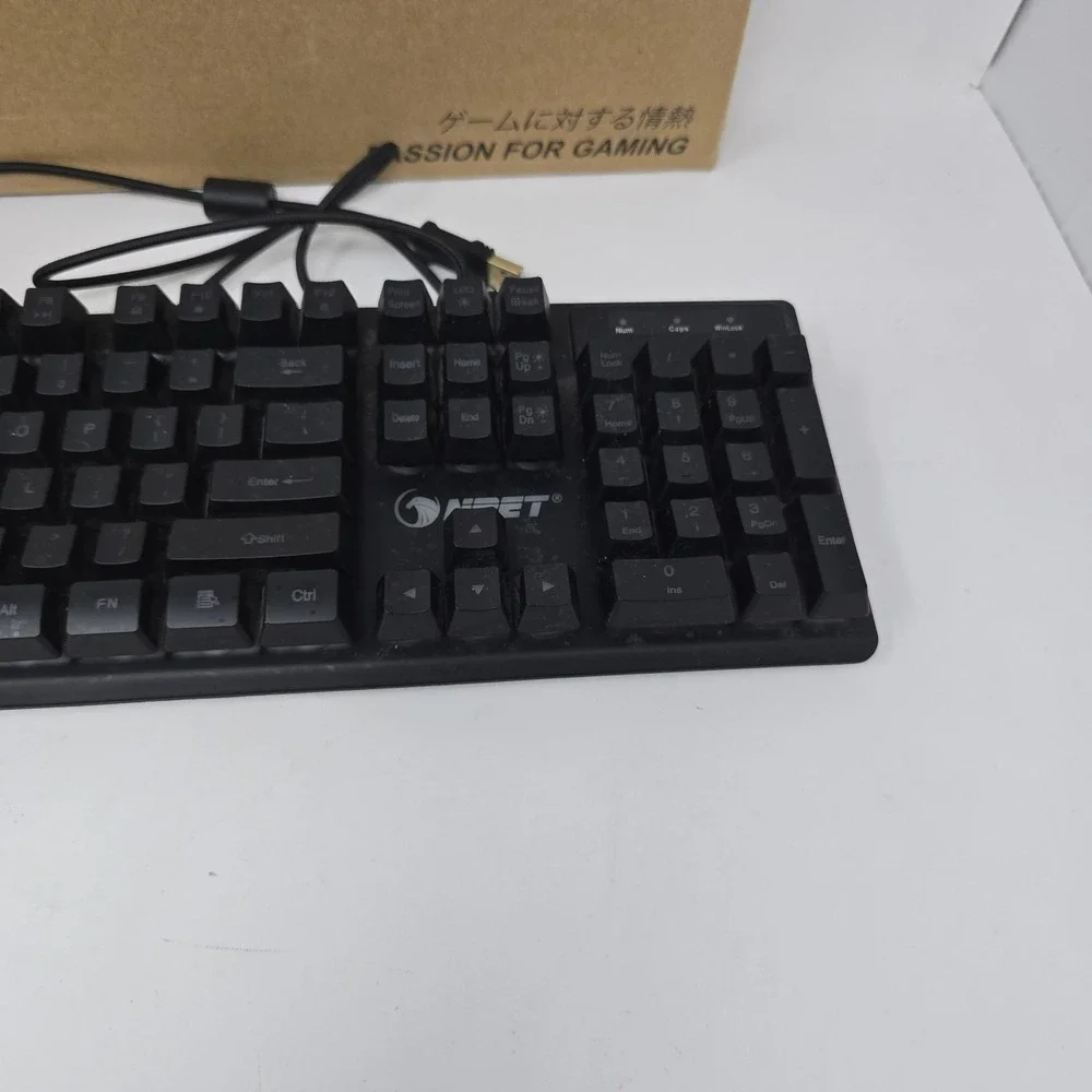 NPET K10 Wired Gaming Multicolor‎ Backlit Keyboard Black Works